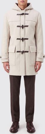 HUGO BOSS Short Coat in Virgin Wool and Cashmere with Hood and Toggles
