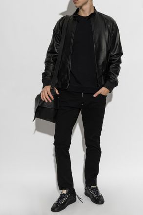 Dsquared2 Leather Jacket, Mens, Black