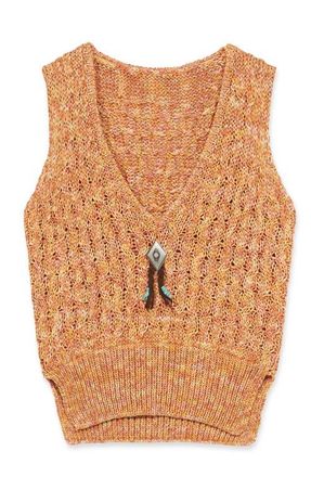 Fortela Lizzy Melange Cotton Knit Vest in Orange at Nordstrom, Size Small Eu