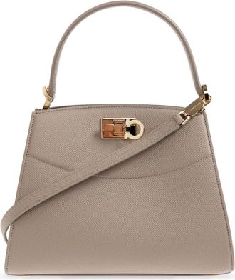 Ferragamo Studio Box Small Bag - Dames - Handtassen - Beige - ONE Size - Leer - Tassen