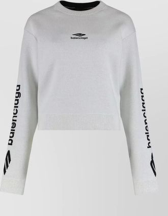 Balenciaga wool cropped crew neck sweater