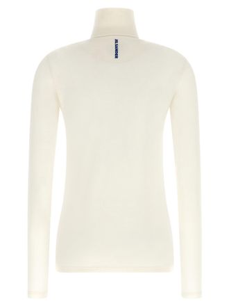 Jil Sander Half-Zip Virgin Wool Blend Sweater - White