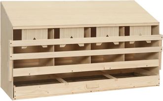 vidaXL Ponedero Para Gallinas 4 Compartimentos Madera Pino 106x40x59cm Vidaxl