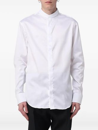 Emporio Armani Camicia a maniche lunghe con colletto alla coreana - Bianco