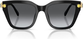 Swarovski 53mm Irregular Sunglasses in Black /Polar Grey Gradient at Nordstrom