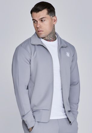 Siksilk Hombres Gris Essentials Poliéster Top de Pista XXL