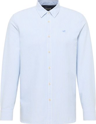 Mustang Langarmhemd MUSTANG Herren Style Edinburg, Herren, Gr. 3XL, US-Gr&ouml;ssen, blau (blau 12801), Twill, 100% Baumwolle, gestreift, slim fit, Hemden Langarmh