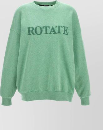 Rotate ribbed crewneck logo sweatshirt