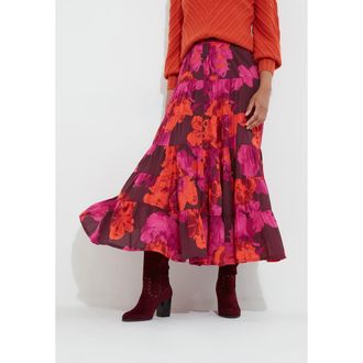 Joe Browns Tiered Midi Skirt in Blooming Floral at Nordstrom, Size 20