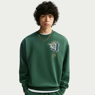 Nike Mens Solo Fleece Crew-Neck Sweatshirt in Green | IZ3201-323