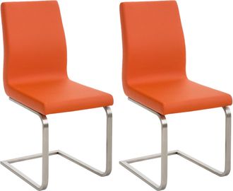 Clp Clp - Set De 2 Sillas De Comedor Belfort En Polipiel Naranja