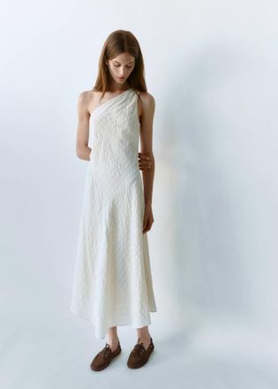 Mango Vestito asimmetrico quadri texture grezzo - Donna - XS - MANGO