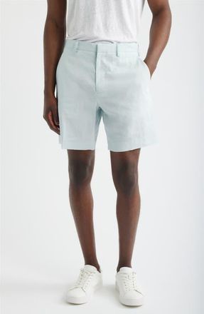 Theory Stretch Linen Blend Shorts in Dark Icy Dew at Nordstrom, Size 29