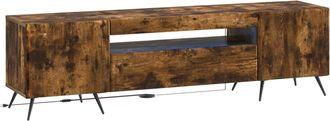 vidaXL Mueble De Tv Led Roble Ahumado Madera De Ingenier&iacute;a Vidaxl