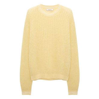 Dorothee Schumacher Airy Softness Pullover - Dames - Ronde hals truien - Geel - XL - Truien & Vesten