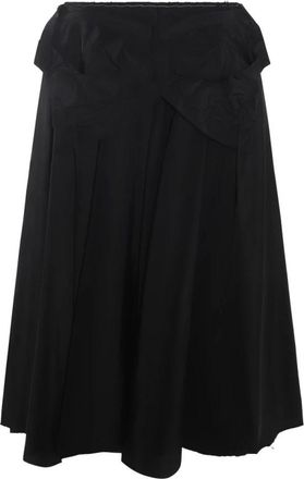 Maison Margiela Zwarte Midi Rok met Unieke Details - Dames - Midirokken - Zwart - XS - Rokken