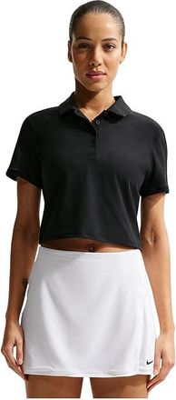 Nike Victory Dri-FIT Short Sleeve Cropped Golf Polo Womens Clothing Black/White : 2XL (US 20-22), Polyester/Spandex