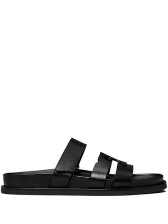 Tory Burch Black Leather Slides