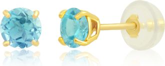 MAX + STONE 14k Yellow or White Gold 4mm Round Stud Earrings