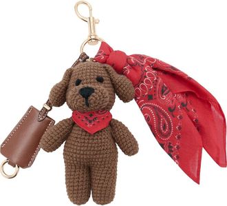Mango Teddy Bear Plushie with Scarf Bag Charm in Brown at Nordstrom