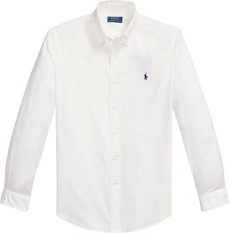 Ralph Lauren Overhemden, Heren, Wit, L, Katoen, Custom-Fit Featherweight Twill Shirt