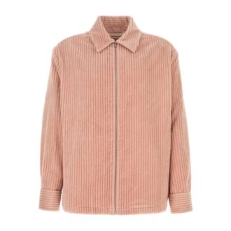 Jil Sander Light Jackets, male, Pink, Size: XL Corduroy Cotton Shirt Jacket