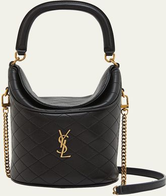 Saint Laurent Gaby Mini Leather Bucket Bag