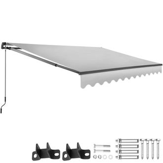 TecTake Retractable Awning Ornella in Light Grey | Size: 300 cm x 250 cm