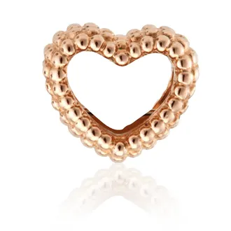 Pandora 14k Rose Gold-plated Beaded Open Heart Charm