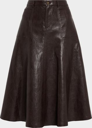 Kobi Halperin Ellen Faux-Leather Midi Skirt