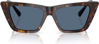 Jimmy Choo London 53mm Cat Eye Sunglasses in Havana/Dark Blue at Nordstrom