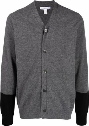 Comme Des Garçons Truien & Vesten, Heren, Grijs, XL, Wol, Wollen Cardigan