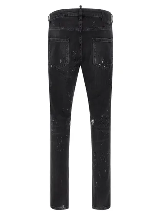 Dsquared2 Splatter Paint Distressed Jeans - Black