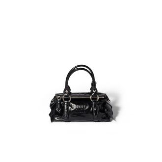 Miu Miu Shiny Leather Handbag, Woman, Black