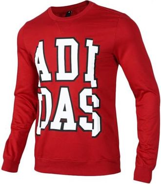 adidas neo Large Logo Printing Round Neck Pullover Red EI6271