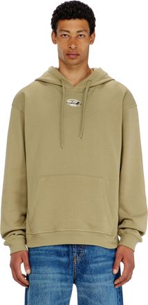 Diesel Cotton hoodie with metallic Oval D - Sweaters - Man - Green