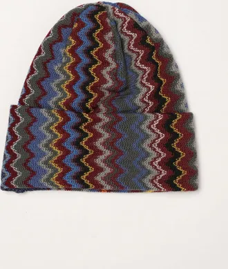Missoni Cappello beanie in misto lana con motivo a zig zag multicolor