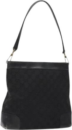 Gucci Pre-owned Canvas gucci-bags - Dames - Vintage Schoudertas - Zwart - ONE Size - Leer - Vintage