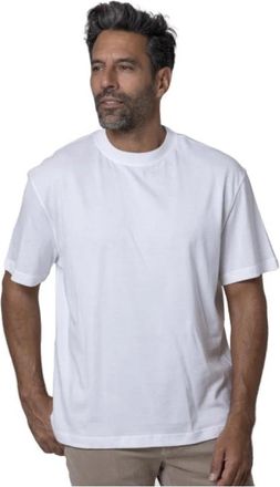 Eleventy Wit Ronde Hals T-shirt met Korte Mouwen - Heren - T-shirts - Wit - L - Katoen - Tops