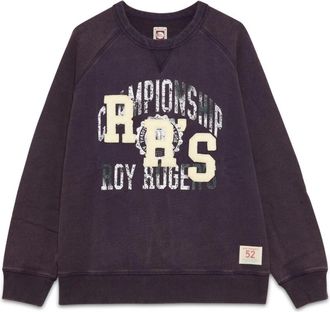 Roy Rogers Crew Neck Sweatshirt met Championship Print - Heren - Sweatshirts - Paars - L - Katoen - Hoodies & sweatvesten