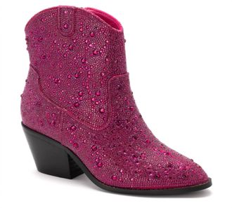 Corkys Footwear Womens Shine Bright Rhinestone Boots In Fuschia Pink
