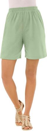 Roaman's Plus Size Soft Knit Pull On Short in Green Mint at Nordstrom, Size 4X