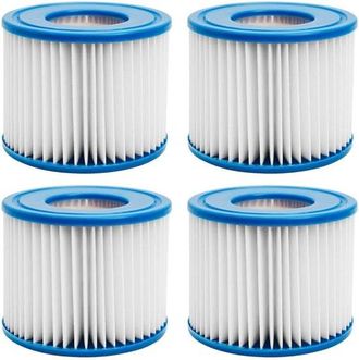 OEM Cartuchos Filtro 4 Piezas Limpieza Piscinas, Filtros Jacuzzis Inflables Intex H, Compatible Bomba Filtro Piscina Intex H 29007e, Azul, Blanco