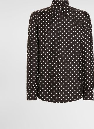 Dolce & Gabbana Polka Dot-print Silk Twill Gold Shirt - Man Shirts 39