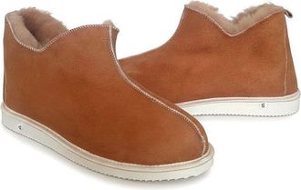 Generic Mens Genuine Sheepskin Slippers, Warm Mid-Top Boot With Suede Upper and Lightweight EVA Sole Dakota1Beige (Beige, 11, UK Footwear Size System, Adult, 