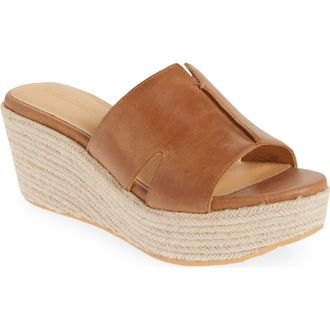 Chocolat Blu Willena Espadrille Platform Sandal in Camel Leather at Nordstrom, Size 9.5