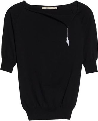 Paloma Wool Cain Crystal Tassel Cotton Sweater in Black at Nordstrom, Size X-Small