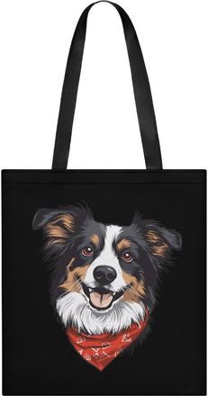 Generic Puppy with Neckerchief Womens Tote Casual Shopping Bag Lightweight Shoulder Bags Hobos Handbag for Work Travel Daily 35x40cm
