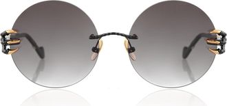 Anna-Karin Karlsson THE CLAW & THE NEST - ROUND Black Grey Womens Sunglasses Black Size 52