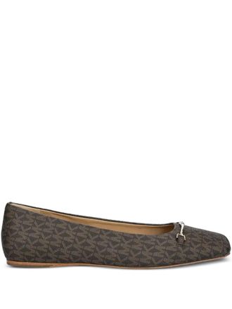 Michael Michael Kors Lena ballet flats - women - Polyurethane/Rubber/Polyurethane - 10 - Brown